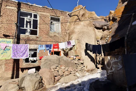 People living in rocky place