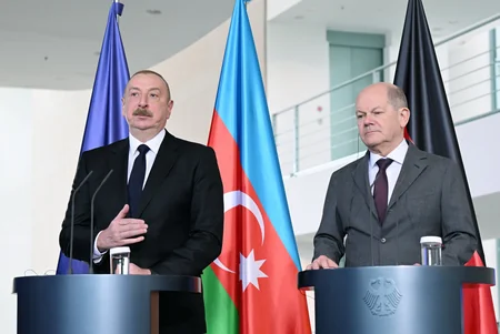 İlham Əliyev və Olaf Şolts birgə mətbuat konfransı keçiriblər - YENİLƏNİB-2