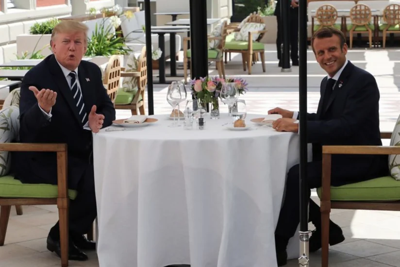 Donald Tramp Emmanuel Makronla G7 sammiti öncəsi görüşüb