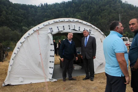 Azerbaijani Ambassador visits area of strong forest fire in Georgia