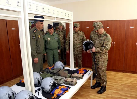 Zakir Hasanov takes part in the opening of the Air Force Training Center