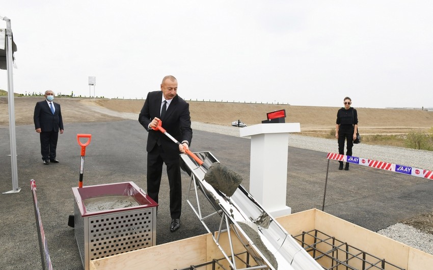 President Ilham Aliyev lays foundation of Fuzuli-Aghdam highway
