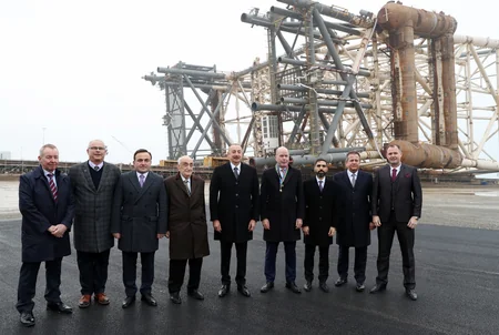 President Ilham Aliyev attends Azeri Central East jacket sail-away ceremony