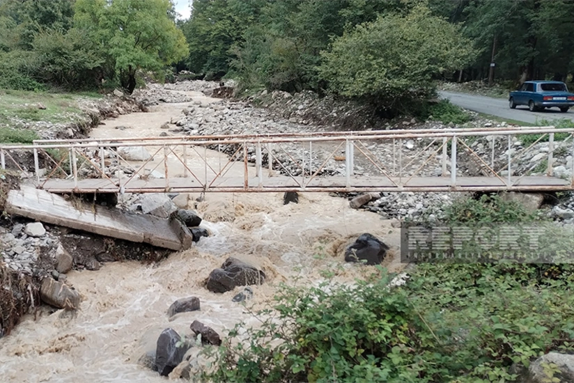 Güclü yağış Oğuzda ciddi fəsadlar törədib