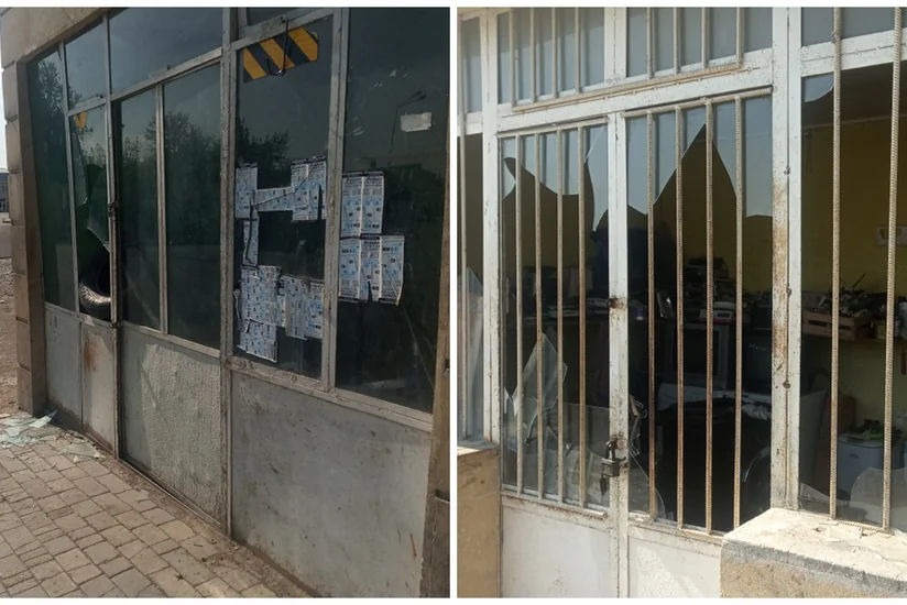 Düşmənin Tərtərdə toplarla dağıtdığı evlər