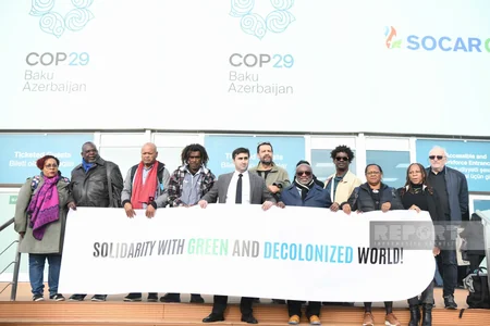 Protest action against Dutch and French colonialism held at COP29 venue