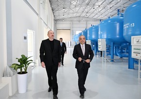 President Ilham Aliyev attends inauguration of sand filter-free water treatment facility in Yevlakh City