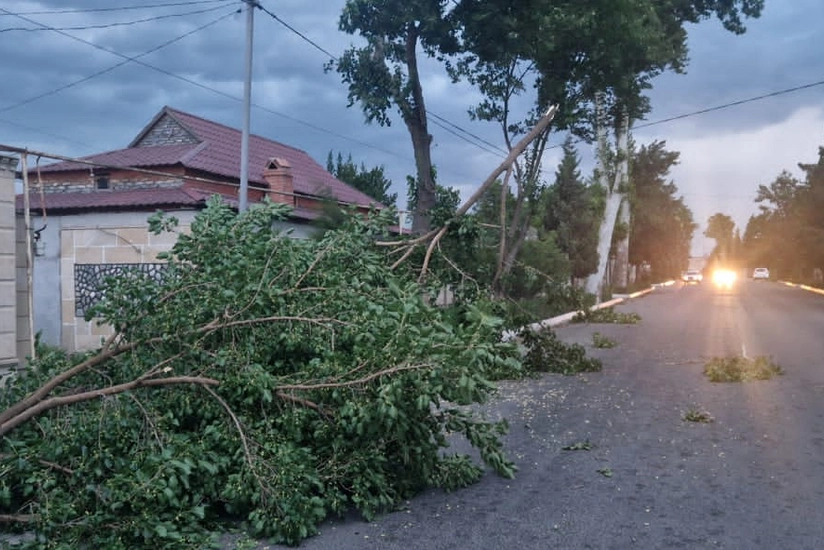Азеришыг борется с последствиями сильного ветра