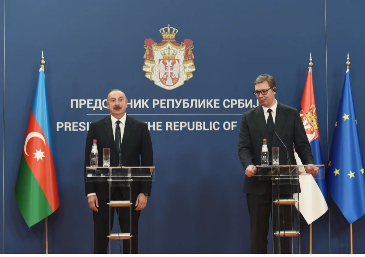 Azerbaijani, Serbian presidents making press statements