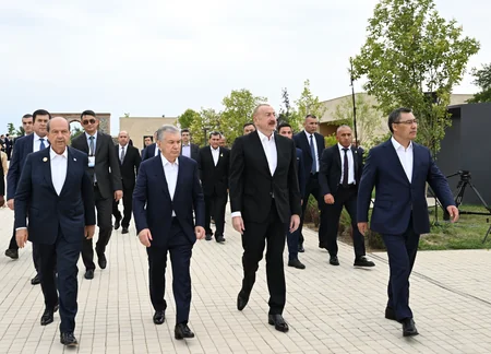 Participants of 17th ECO Summit watch Victory show of Karabakh horses at Aghdam's Imarat Complex