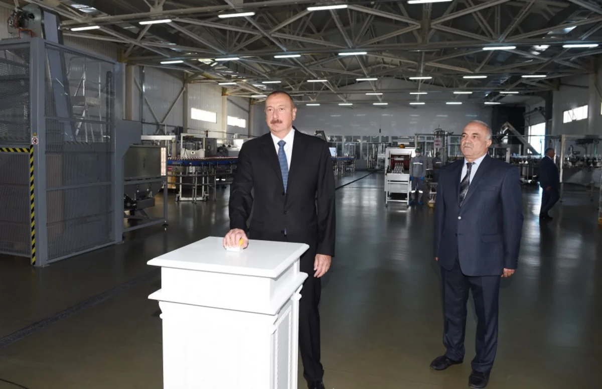 Prezident İlham Əliyev Gədəbəy limonad zavodunun açılışında iştirak edib - FOTO