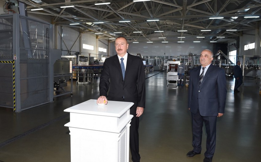 Prezident İlham Əliyev Gədəbəy limonad zavodunun açılışında iştirak edib - FOTO