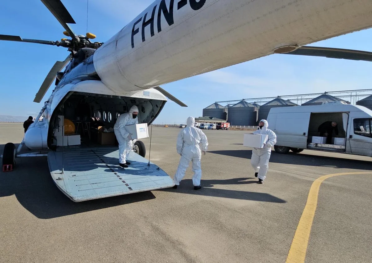 Helikopterlərlə vəhşi heyvanların quduzluğa qarşı peyvəndlənməsi aparılıb
