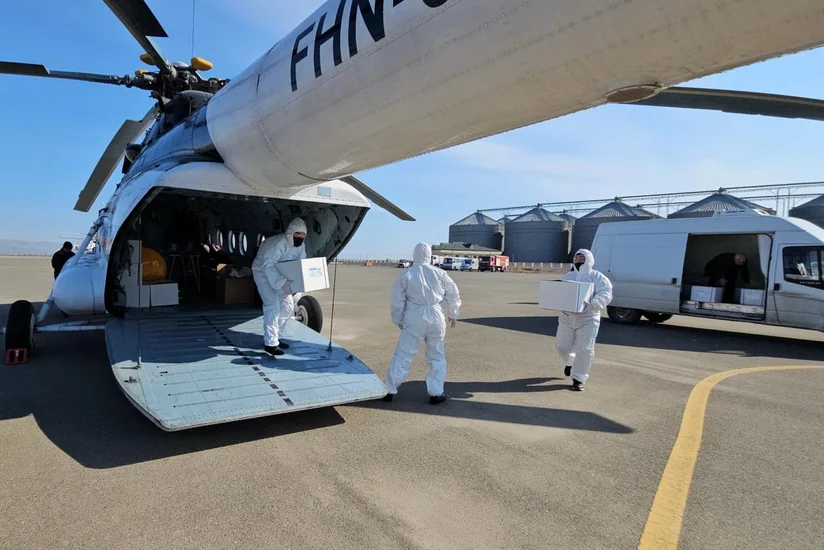 Helikopterlərlə vəhşi heyvanların quduzluğa qarşı peyvəndlənməsi aparılıb