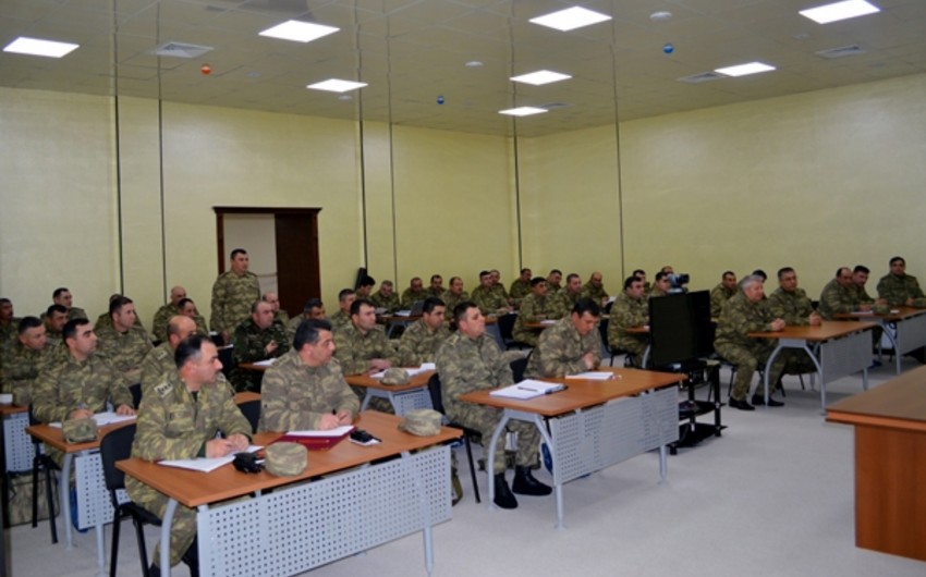Defense Minister of Azerbaijan helds meeting in a military unit in front line