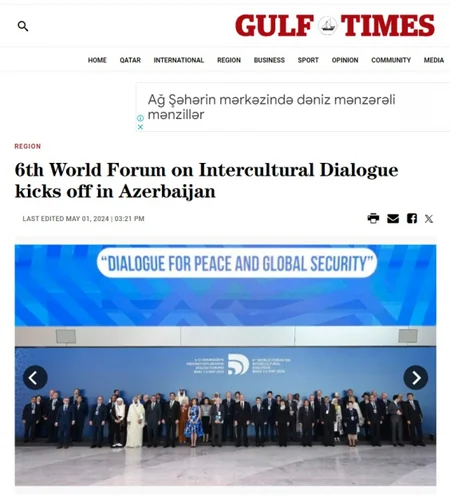 Dünya mətbuatı VI Mədəniyyətlərarası Dialoq Forumunu diqqət mərkəzində saxlamaqda davam edir