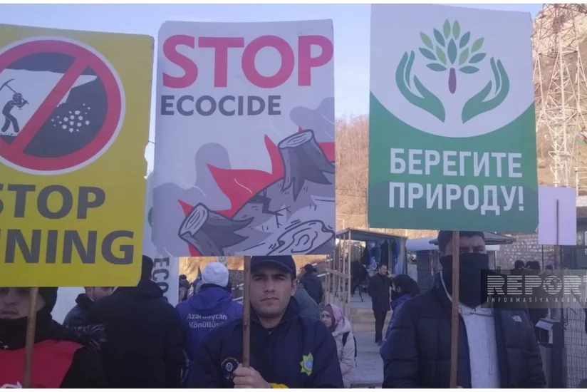 Protest continues on Khankandi-Lachin road, activists call to protect environment