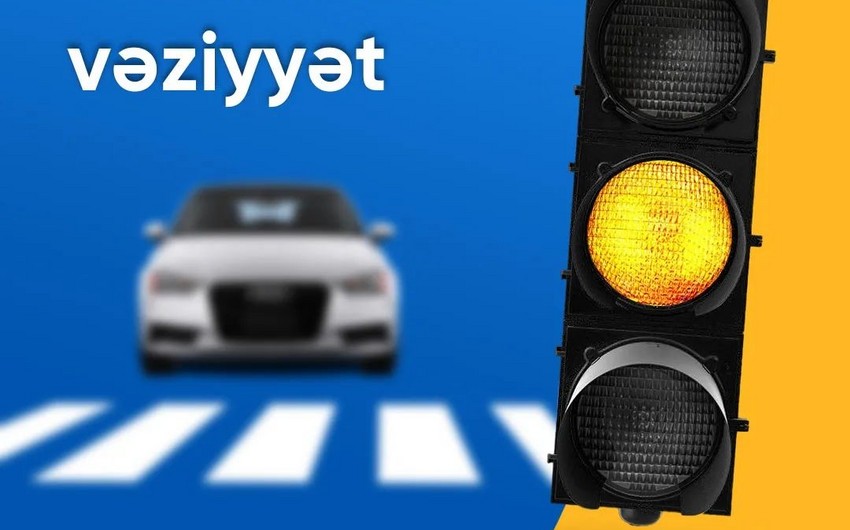 Bakının bir sıra yollarında nəqliyyatın sıxlığı yaranıb - SİYAHI 