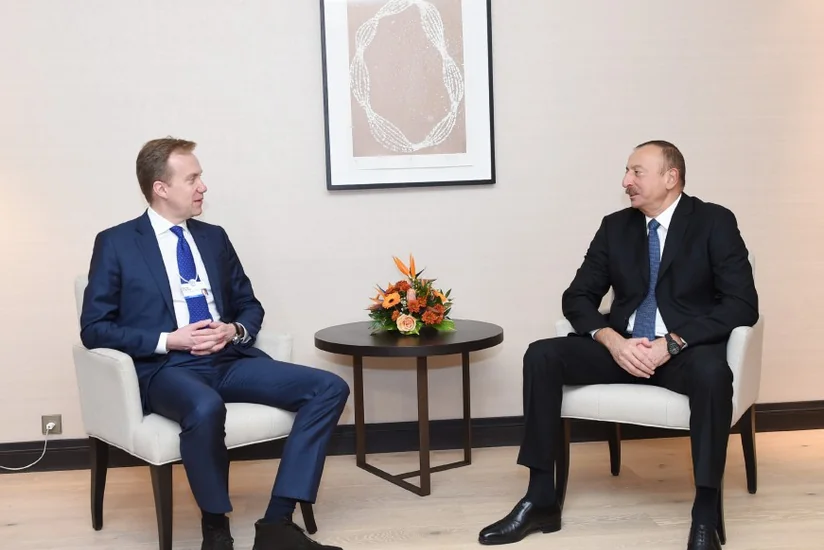 President Ilham Aliyev met with Norwegian FM in Davos