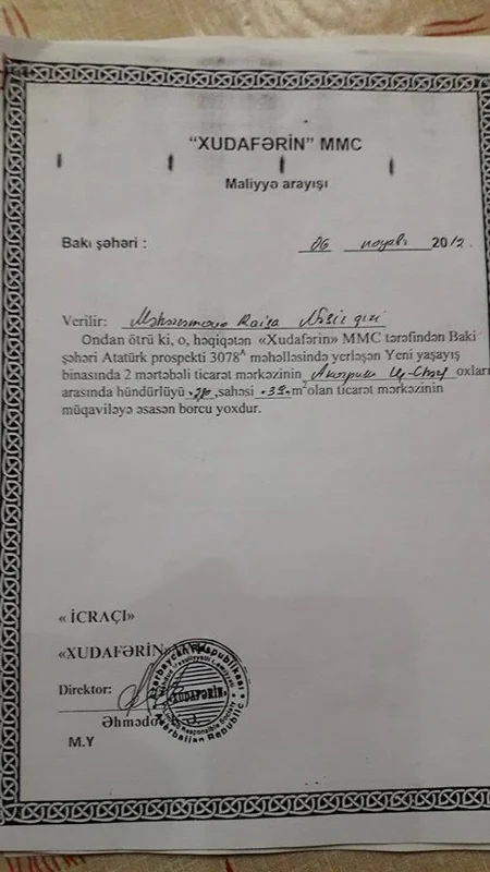 AMAY Ticarət Mərkəzinin rəhbəri barəsində yenidən cinayət işi başlanılıb