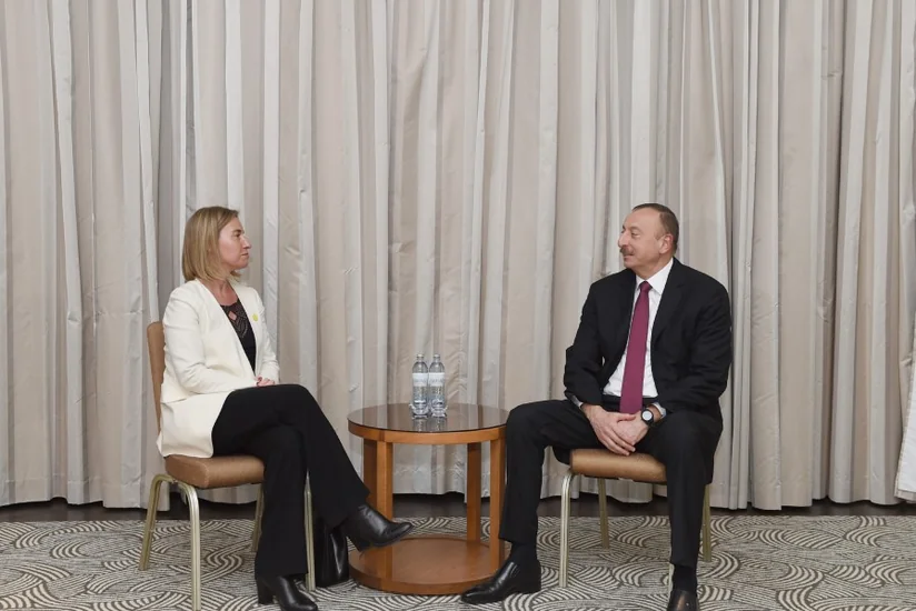 ​Ильхам Алиев встретился с Могерини накануне заседания по Карабаху