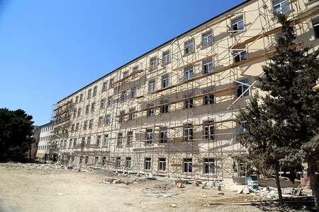 Zakir Hasanov checked major construction work being carried out at Military Lyceum