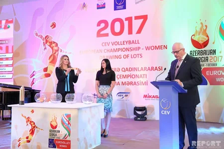 Прошла жеребьевка предстоящего в Азербайджане и Грузии ЧЕ-2017 среди женщин по волейболу - ВИДЕО - ФОТО