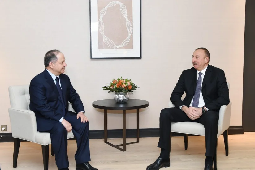 İlham Əliyev İraq Kürdüstan Regional hökumətinin başçısı ilə görüşüb