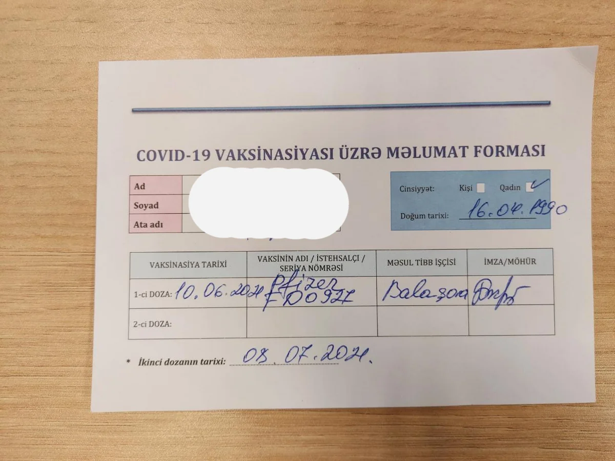 “Pfizer” vaksini vurduranlara “Sinovac”la peyvənd olunmusunuz” bildirişi gəlir - FOTO