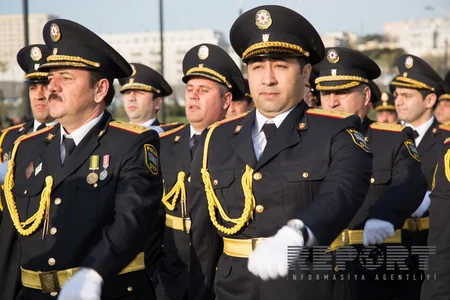BŞBPİ-nin rəisi Mirqafar Seyidov yol polislərininin sıra baxışını keçirib - FOTO