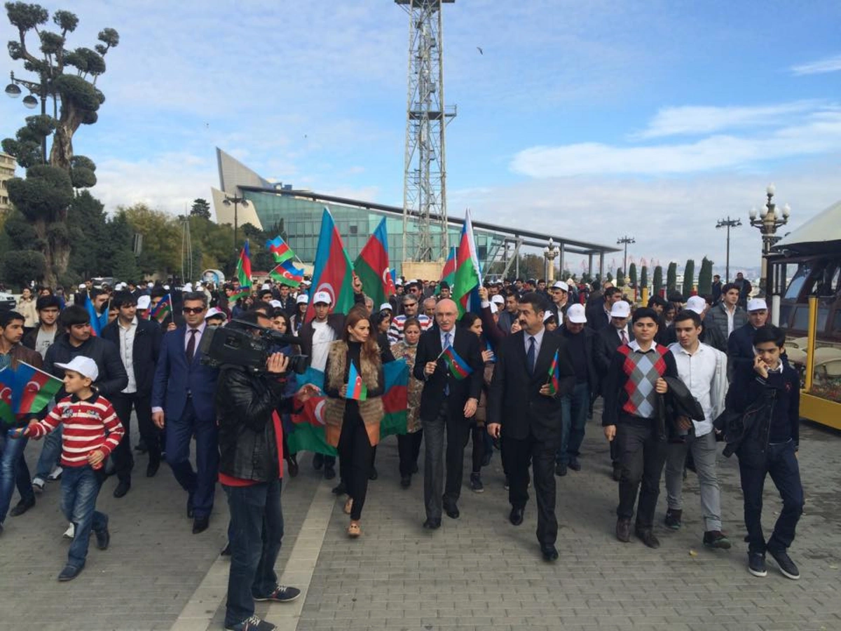 Flag marchbeing held in Baku