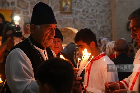 Qəbələdəki Cotari kilsəsində Pasxa bayramı qeyd edilib - YENİLƏNİB