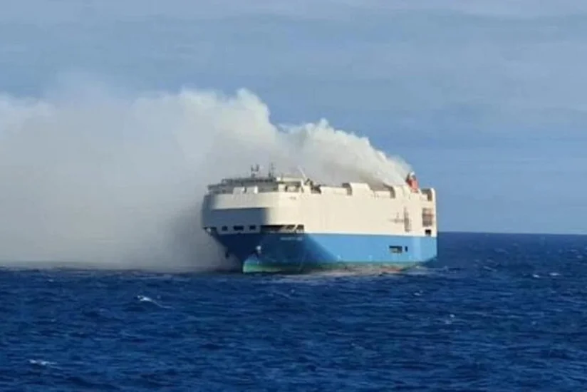 Ferry carrying cars catches fire in Türkiye, 30 injured