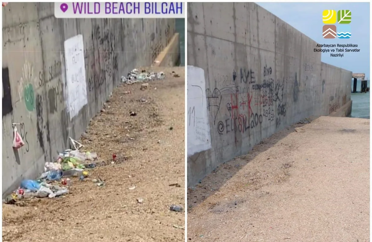 Bilgəh çimərliyi məişət tullantılarından təmizlənib