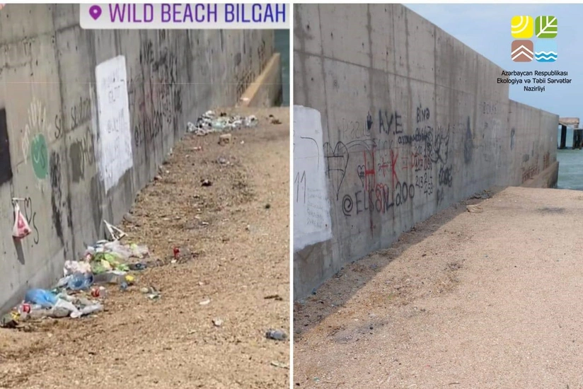 Bilgəh çimərliyi məişət tullantılarından təmizlənib