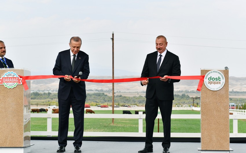 Azərbaycan və Türkiyə prezidentləri Zəngilanda “Dost Aqropark”ın birinci mərhələsinin açılışında iştirak ediblər - YENİLƏNİB
