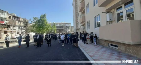 Gəncədə partlayışda dağılan yaşayış binasının yerində yenisi istifadəyə verilib