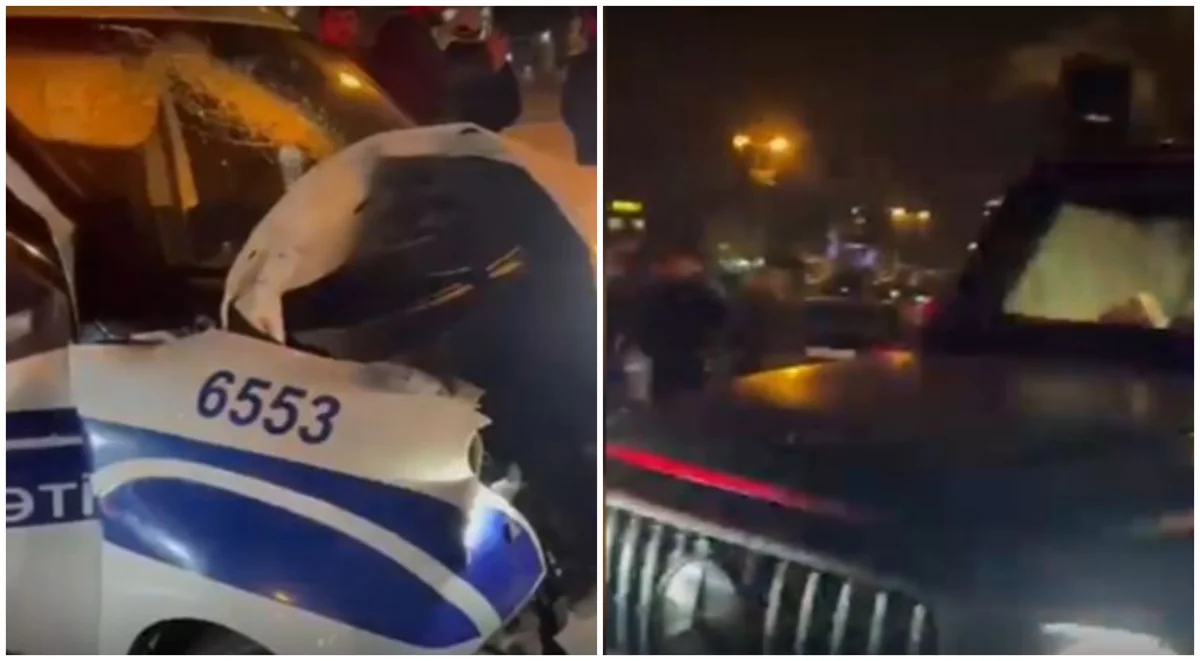Bakıda “Gelandewagen”lə PPX avtomobili toqquşub, polis əməkdaşı yaralanıb