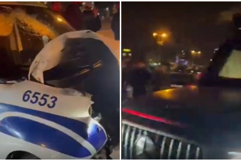 Bakıda “Gelandewagen”lə PPX avtomobili toqquşub, polis əməkdaşı yaralanıb