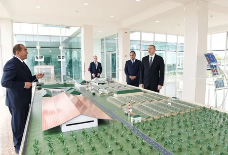 Prezident İlham Əliyev Ağstafada “Karvan-L EKO” sənaye parkında inşası başa çatdırılan müəssisələrin və istixana kompleksinin açılışında iştirak edib