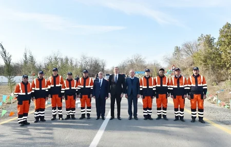 İlham Əliyev Qazaxda avtomobil yolunun açılışında iştirak edib - FOTO