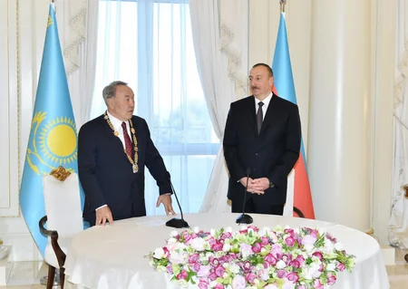 Kazakh President Nazarbayev presented with Heydar Aliyev Order - UPDATED