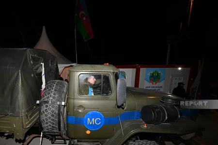 Laçından Xankəndi istiqamətinə Rusiya sülhməramlılarının 15 avtomobili maneəsiz hərəkət edib