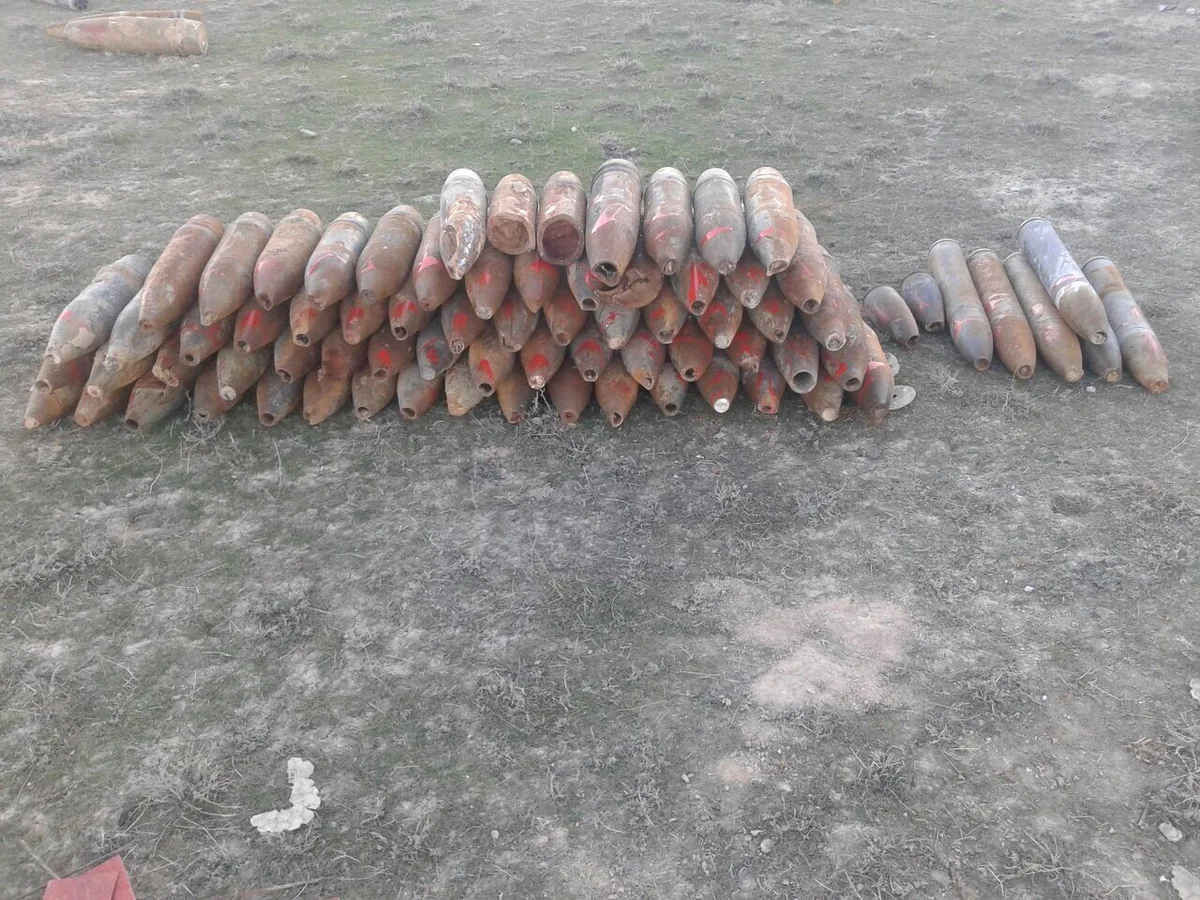 Xızıda hərbi hissə ətrafında 183 ədəd partlamamış hərbi sursat tapılıb