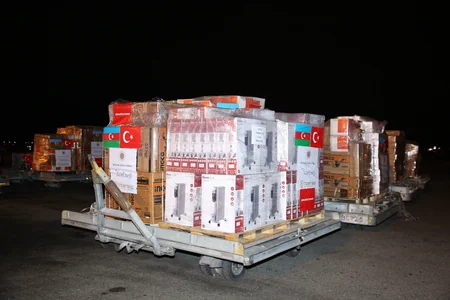 Another humanitarian aid plane leaves for Turkiye on instructions of Mehriban Aliyeva