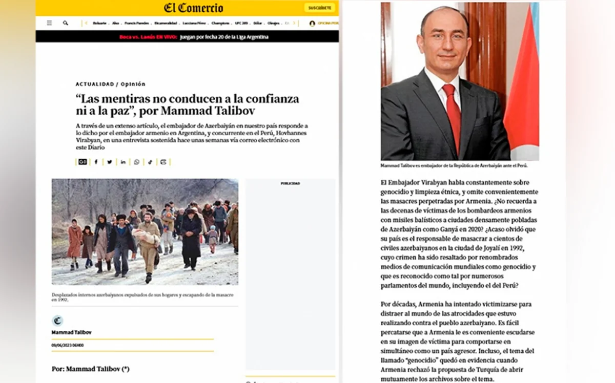 Peru mətbuatında erməni yalanları ifşa edilib