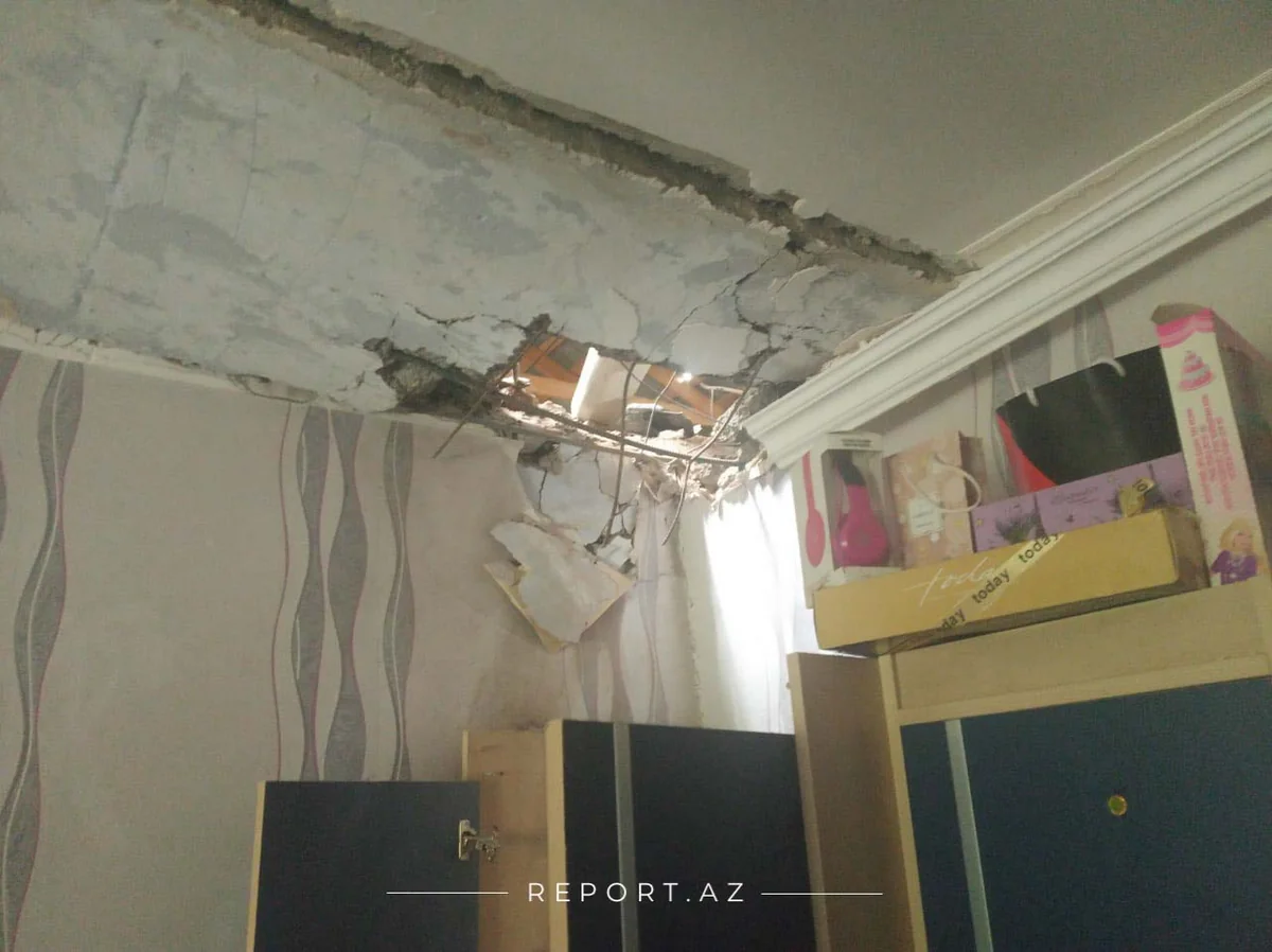 Artillery shell fired by enemy hits a house in Tartar