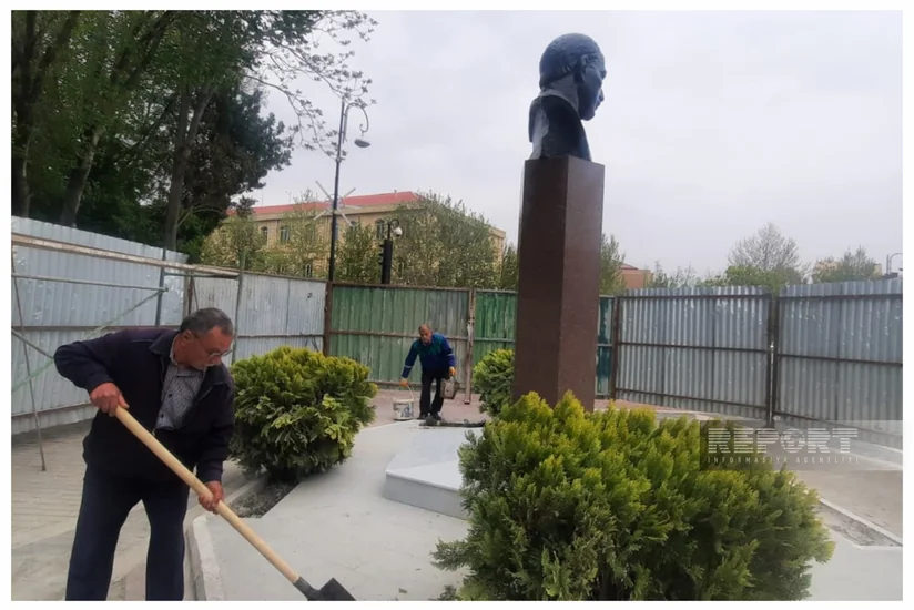 Nəriman Nərimanovun Naxçıvan şəhərindəki büstü yerinə qaytarılıb