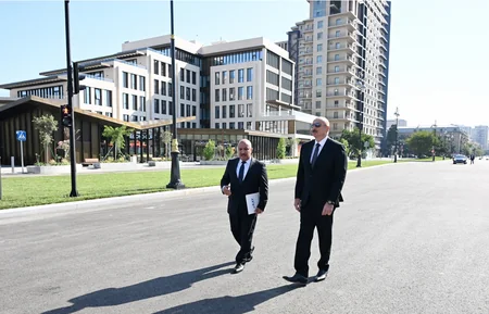 Prezident “Cavanşir” körpüsünün yerində inşa olunmuş yeni avtomobil yolunun açılışında iştirak edib - YENİLƏNİB