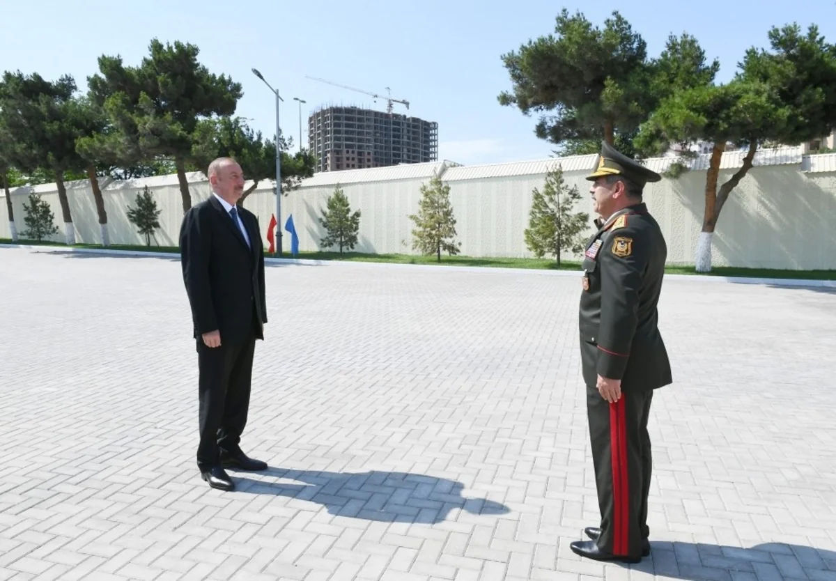 President Ilham Aliyev views conditions created at newly-reconstructed Military Lyceum named after Jamshid Nakhchivanski